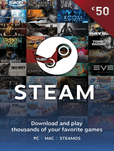 Steam gift card Srbija, Steam poklon kartica – kupite digitalni kod za igre, dodatke i DLC na Steam platformi. Brza isporuka, sigurna kupovina, dostupne vrednosti 50€. Idealno za PC gejmere, popuste i Steam Wallet dopune. Kupi, jeftino, sigurno