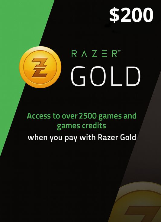 Razer Gold poklon kartica Srbija, digitalna razer gold card Srbija – digitalna kartica, kod za dopunu Razer Gold novčanika. Koristite za kupovinu igrica, dodatnog sadržaja i premium valuta u omiljenim igrama. Brza i sigurna isporuka, dostupne različite vrednosti. 